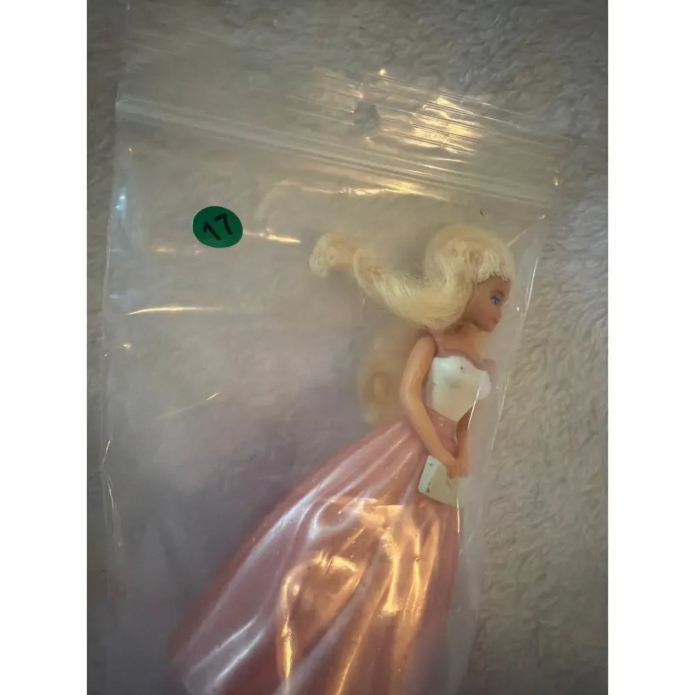 Vintage Barbie McDonald's Happy Meal Figure Pink Dress Blonde Doll Mattel 4